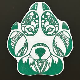 Tribal Paw Print Vinyl Decal | Intricate Pet Lover Sticker