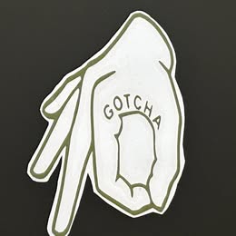 "Gotcha!" Circle Game Hand Gesture Vinyl Decal | Funny Prank Sticker