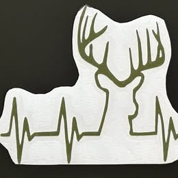 Deer Heartbeat Vinyl Decal – Hunting & Outdoors Sticker