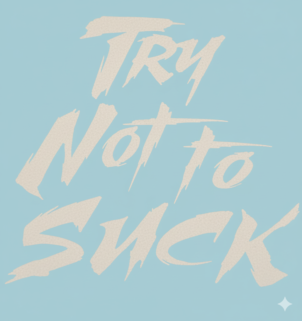 "Try Not To Suck" Motivational Sarcastic Vinyl Decal
