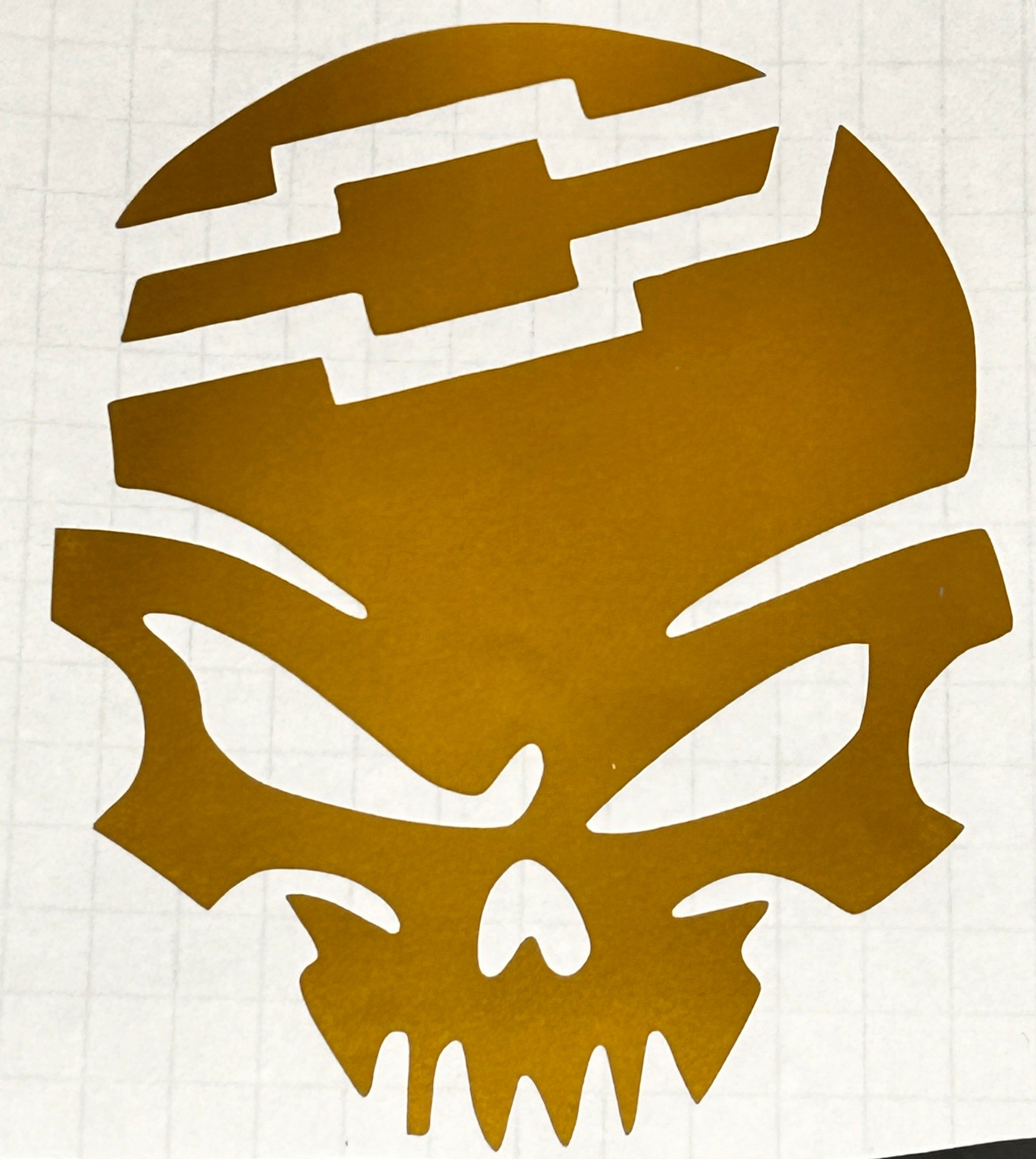 Chevy Bowtie Skull Vinyl Sticker - Truck/Car Graphic