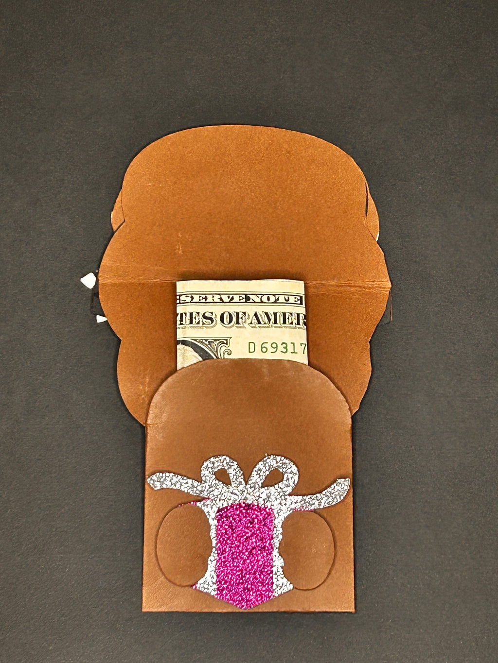 Adorable Winter Cat Gift Card Holder (Pink Glitter Hat)