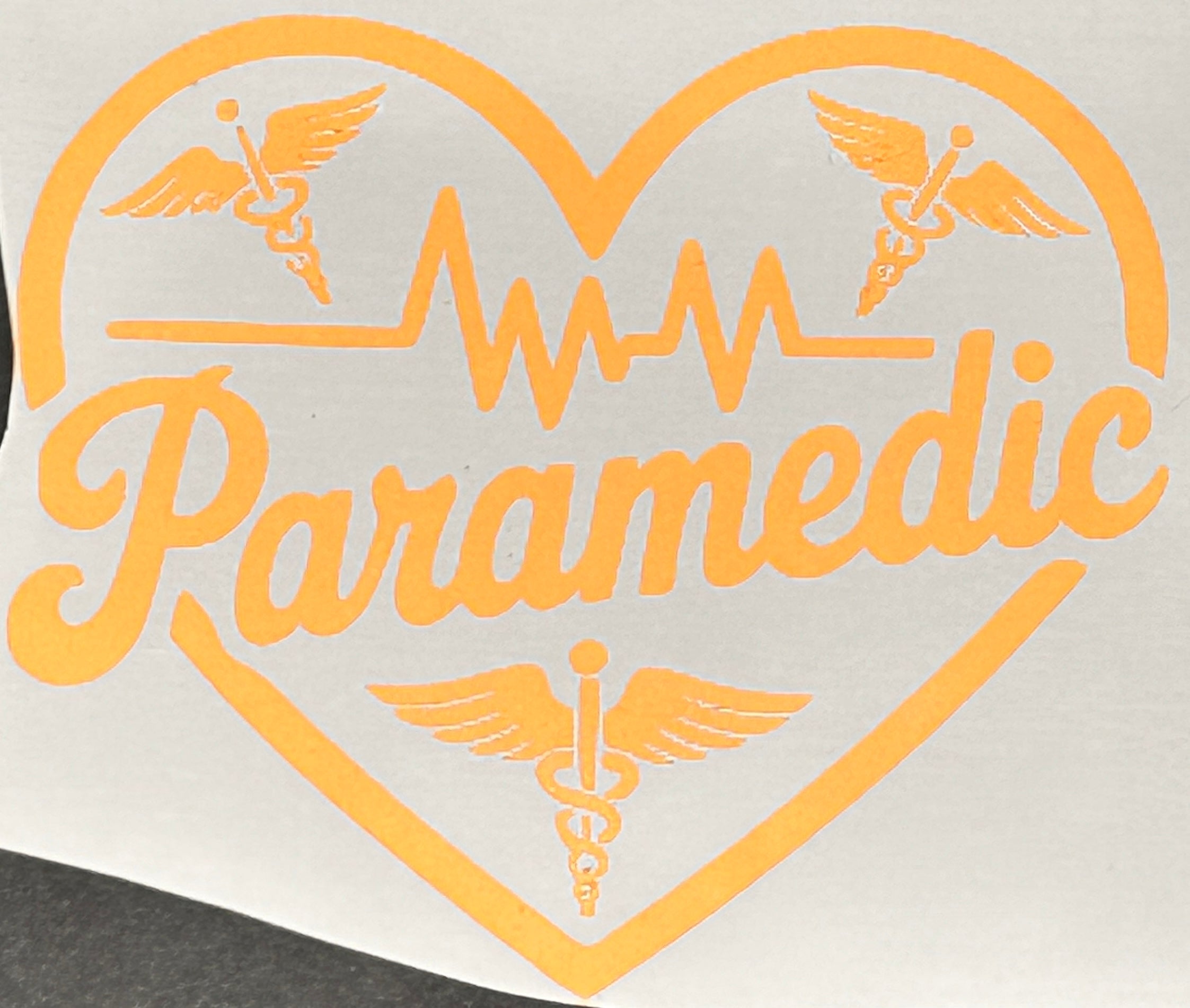 "Paramedic Love" Heartbeat Caduceus Decal